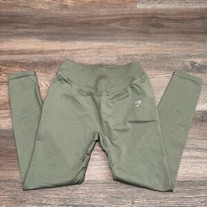 Gymshark Sweat Seamless Olive Green Leggings Medium